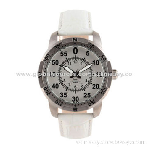 Brand Watch with Comfortable Leather Band, Stainless Steel Case